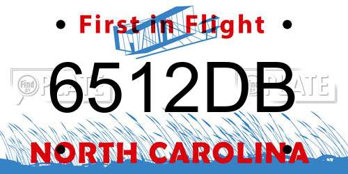 6512DB North Carolina License Plate