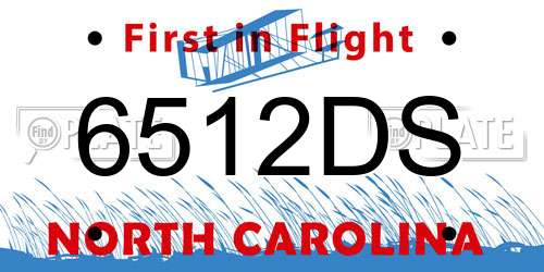 6512DS North Carolina License Plate