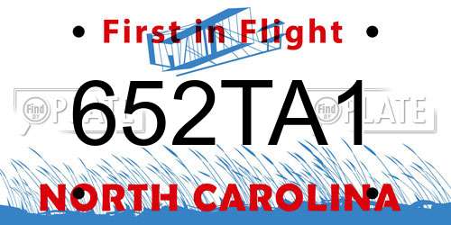 652TA1 North Carolina License Plate