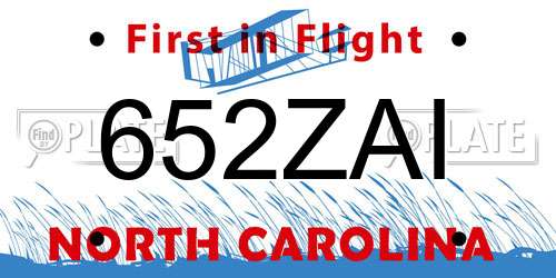 652ZAI North Carolina License Plate