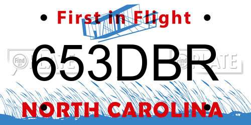653DBR North Carolina License Plate