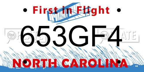 653GF4 North Carolina License Plate