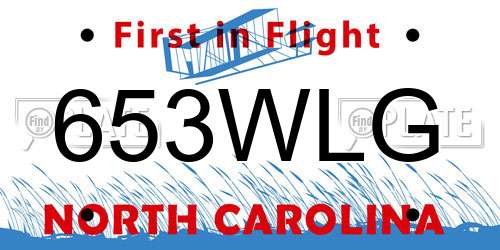 653WLG North Carolina License Plate