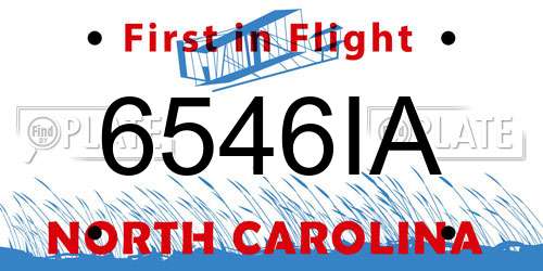 6546IA North Carolina License Plate