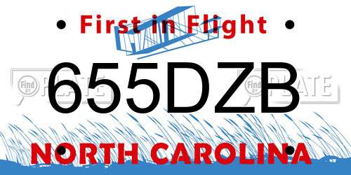 655DZB North Carolina License Plate