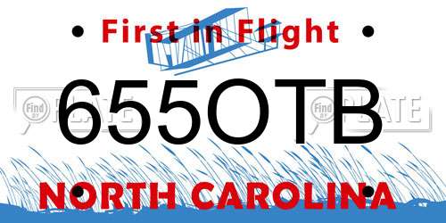 655OTB North Carolina License Plate