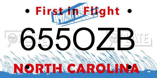 655OZB North Carolina License Plate