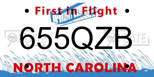 655QZB North Carolina License Plate