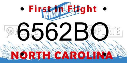 6562BO North Carolina License Plate