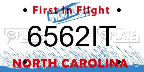 6562IT North Carolina License Plate