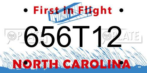 656T12 North Carolina License Plate