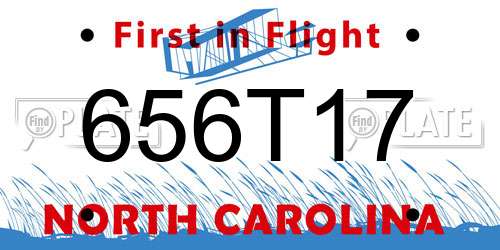656T17 North Carolina License Plate