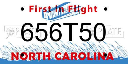 656T50 North Carolina License Plate