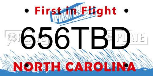 656TBD North Carolina License Plate