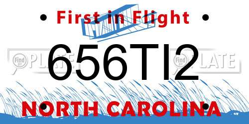 656TI2 North Carolina License Plate