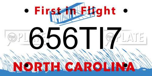 656TI7 North Carolina License Plate