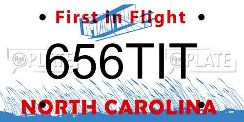 656TIT North Carolina License Plate