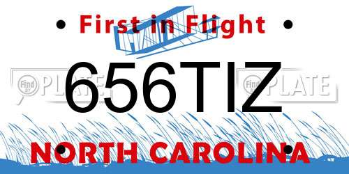 656TIZ North Carolina License Plate
