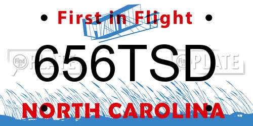 656TSD North Carolina License Plate