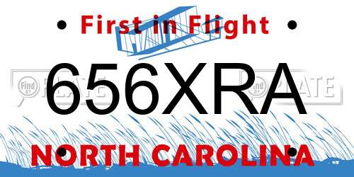 656XRA North Carolina License Plate