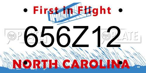 656Z12 North Carolina License Plate