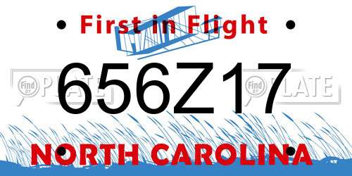 656Z17 North Carolina License Plate