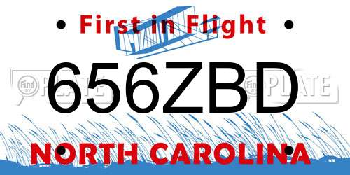 656ZBD North Carolina License Plate