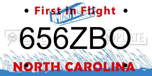 656ZBO North Carolina License Plate