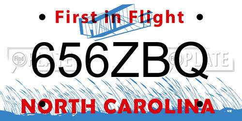 656ZBQ North Carolina License Plate