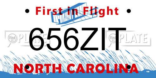 656ZIT North Carolina License Plate