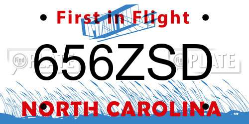 656ZSD North Carolina License Plate
