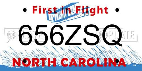 656ZSQ North Carolina License Plate