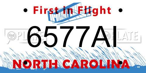 6577AI North Carolina License Plate