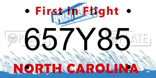 657Y85 North Carolina License Plate