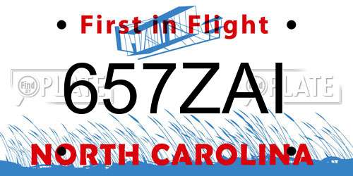 657ZAI North Carolina License Plate