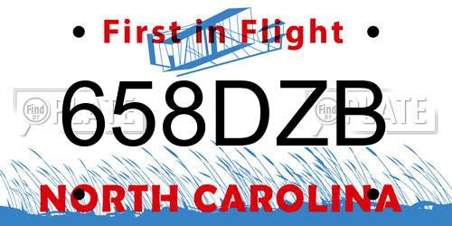 658DZB North Carolina License Plate