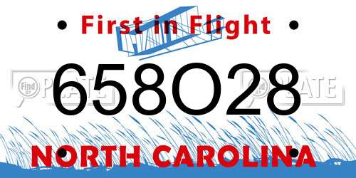 658O28 North Carolina License Plate