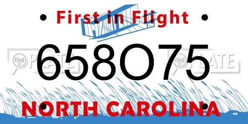 658O75 North Carolina License Plate