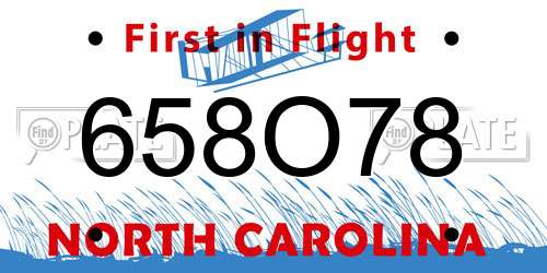 658O78 North Carolina License Plate