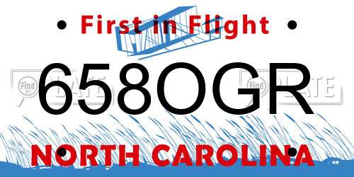 658OGR North Carolina License Plate
