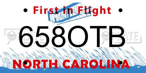 658OTB North Carolina License Plate