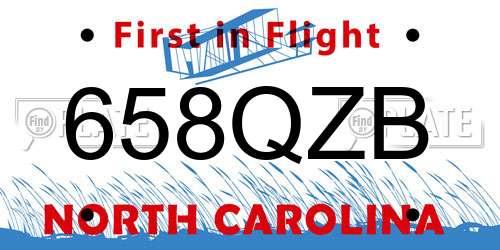 658QZB North Carolina License Plate