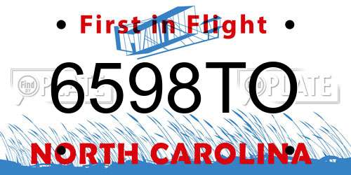 6598TO North Carolina License Plate