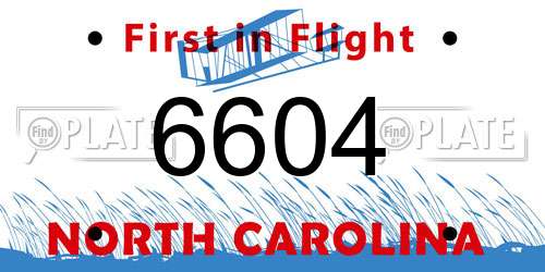 6604 North Carolina License Plate