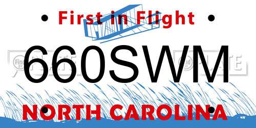 660SWM North Carolina License Plate