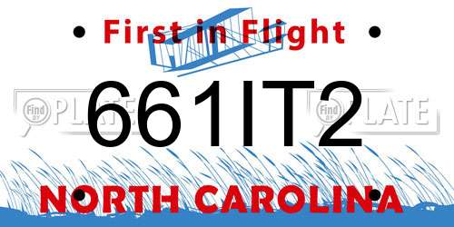 661IT2 North Carolina License Plate