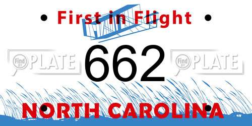 662 North Carolina License Plate