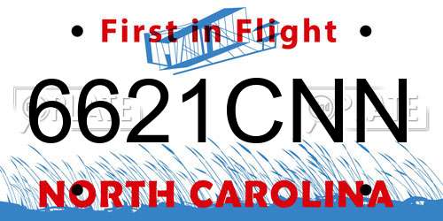 6621CNN North Carolina License Plate