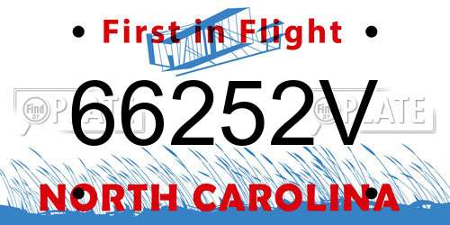 66252V North Carolina License Plate
