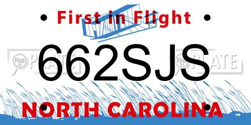 662SJS North Carolina License Plate